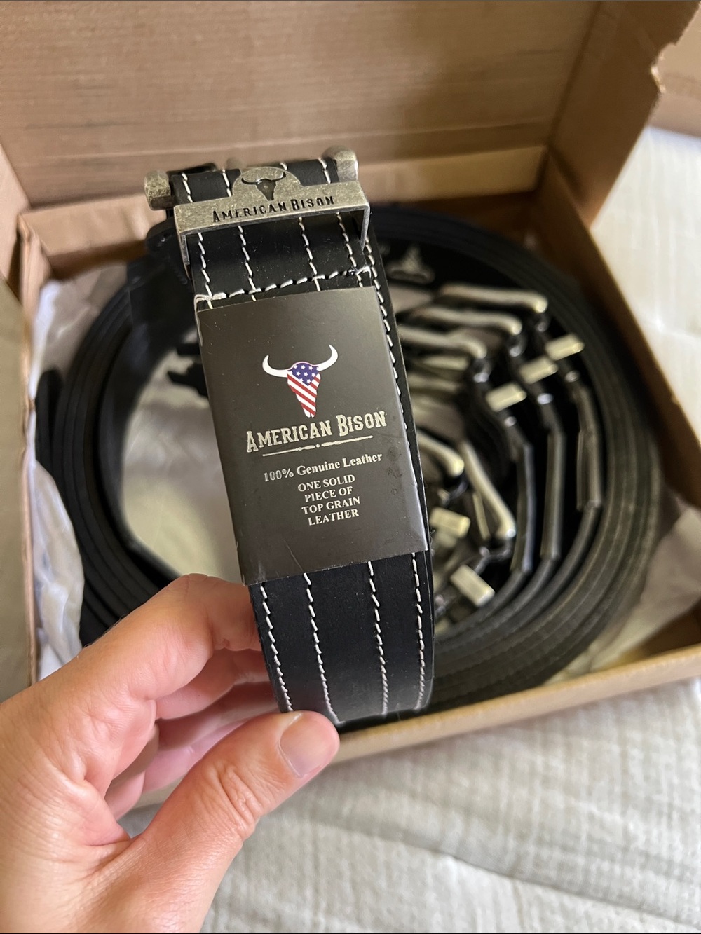 America Bison Genuine Leather Belt
